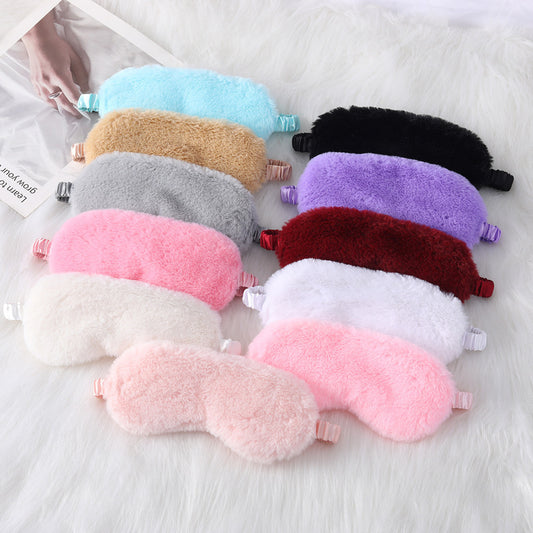 Rabbit Fur Eye Mask Autumn And Winter Comfortable Skin-friendly Artificial Silk Eye Shield Blackout Sleep - Sluxe Fashions