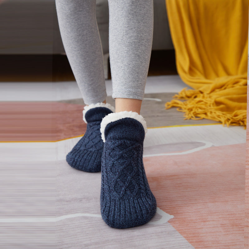Winter Woolen Socks Women Thicken Warm Home Bedroom Socks Slippers Men Non-slip Foot Warmer Snow Socks Calcetines Mujer - Sluxe Fashions