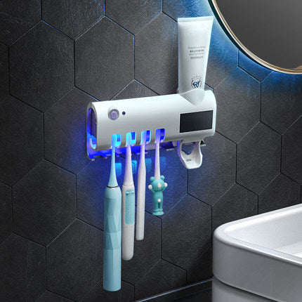 Smart Toothbrush Sterilizer Ultraviolet Sterilization Perforation-Free Wall-mounted Toothbrush Holder - Sluxe Fashions