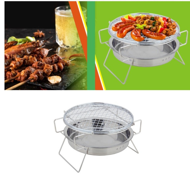 Electric Barbeque Stainless Steel Barbeque Outdoor Circular Folding Barbeque Grill Sluxe Global