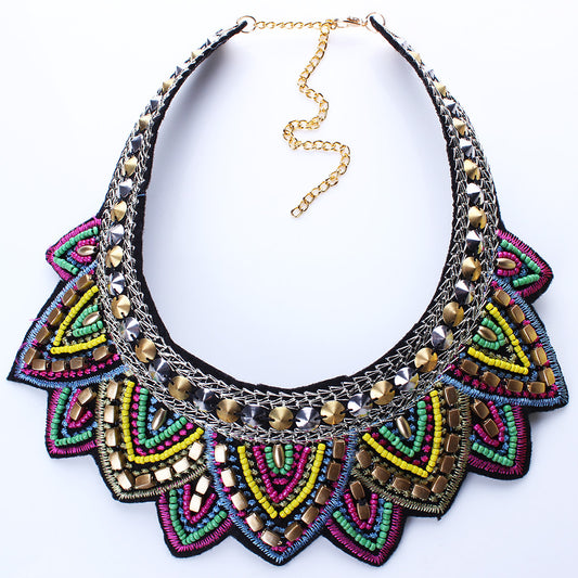 Retro Ethnic Style Rice Beads Fake Collar Collar Necklace - Sluxe Global