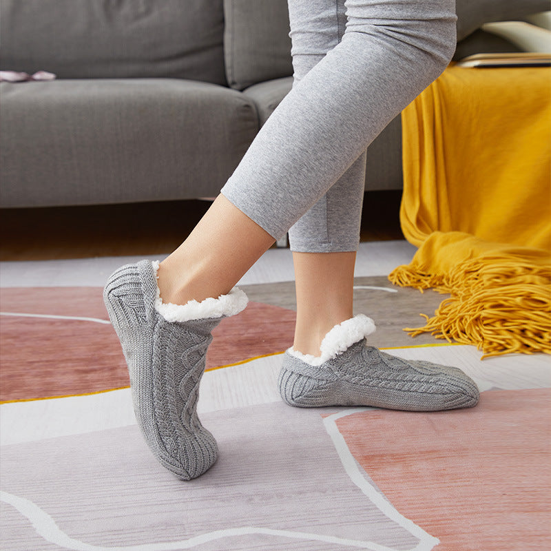Winter Woolen Socks Women Thicken Warm Home Bedroom Socks Slippers Men Non-slip Foot Warmer Snow Socks Calcetines Mujer - Sluxe Fashions
