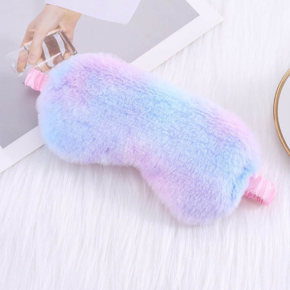 Rabbit Fur Eye Mask Autumn And Winter Comfortable Skin-friendly Artificial Silk Eye Shield Blackout Sleep - Sluxe Fashions