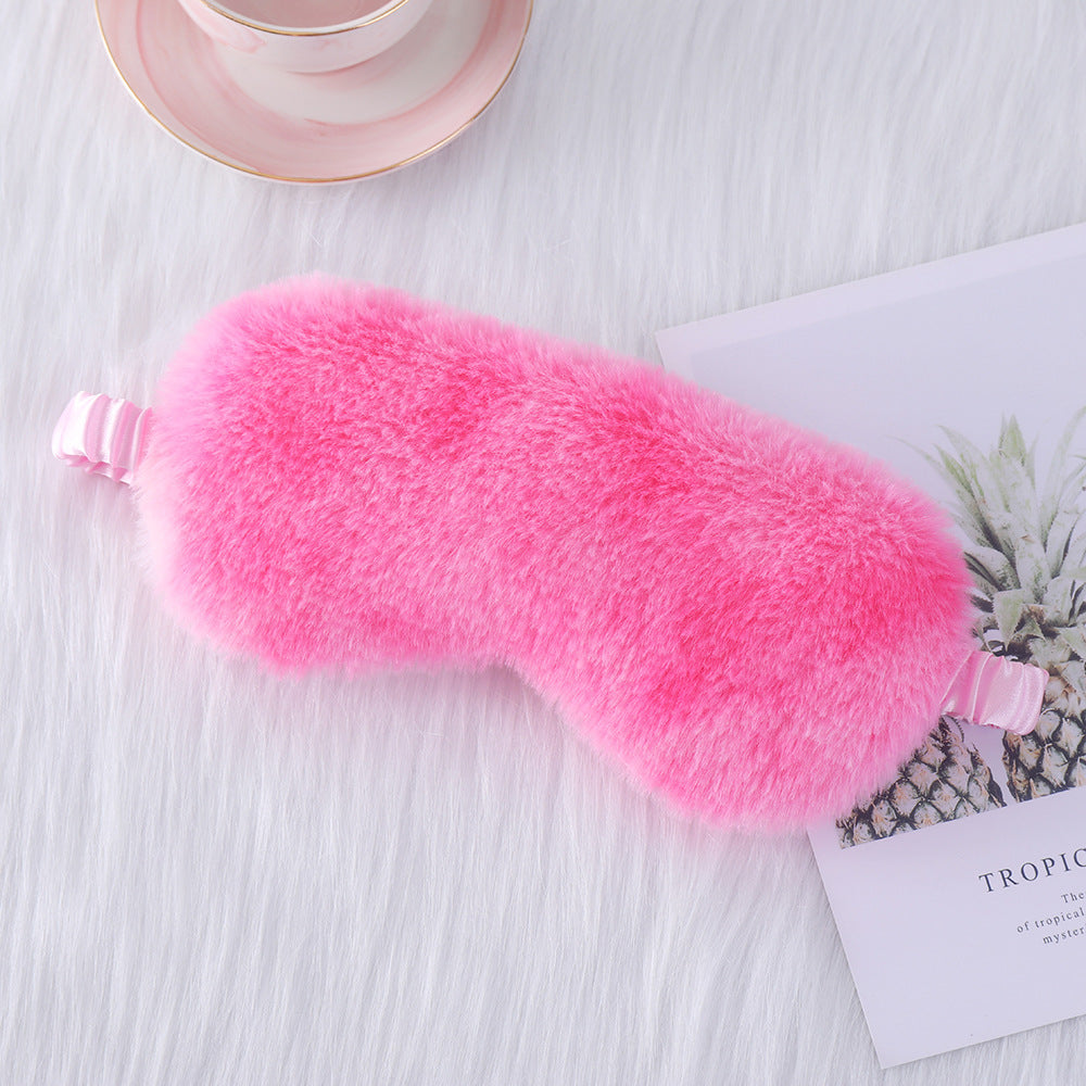 Rabbit Fur Eye Mask Autumn And Winter Comfortable Skin-friendly Artificial Silk Eye Shield Blackout Sleep - Sluxe Fashions