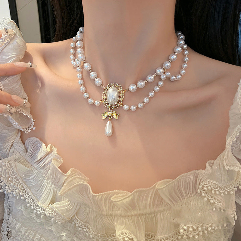 Retro Baroque Pearl Tassel Necklace - Sluxe Fashions
