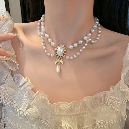 Retro Baroque Pearl Tassel Necklace - Sluxe Fashions