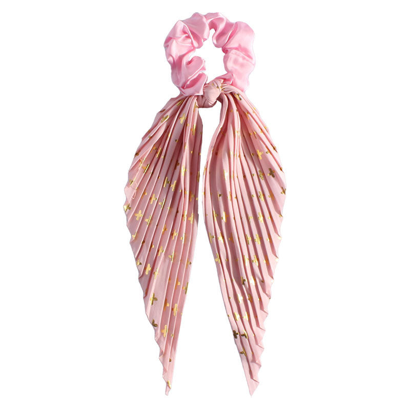 Cute Silk Ponytail Hair Loop Hair Band Hair Accessories Floral Headrope Retro Elastic Printed Hair Rope Women Girl - Sluxe Fashions