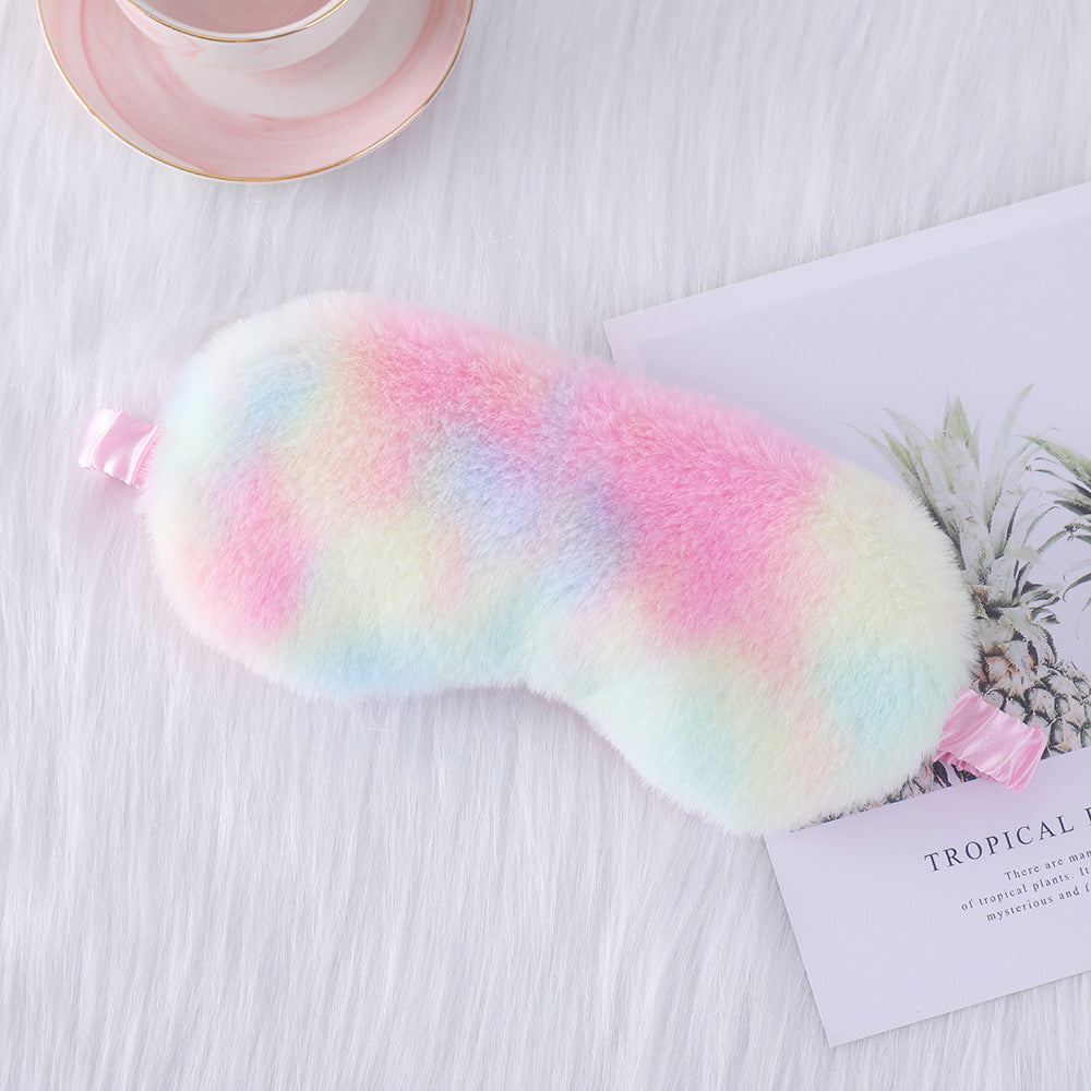 Rabbit Fur Eye Mask Autumn And Winter Comfortable Skin-friendly Artificial Silk Eye Shield Blackout Sleep - Sluxe Fashions