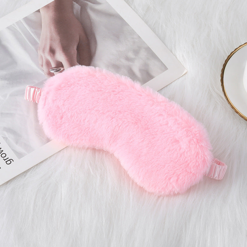 Rabbit Fur Eye Mask Autumn And Winter Comfortable Skin-friendly Artificial Silk Eye Shield Blackout Sleep - Sluxe Fashions