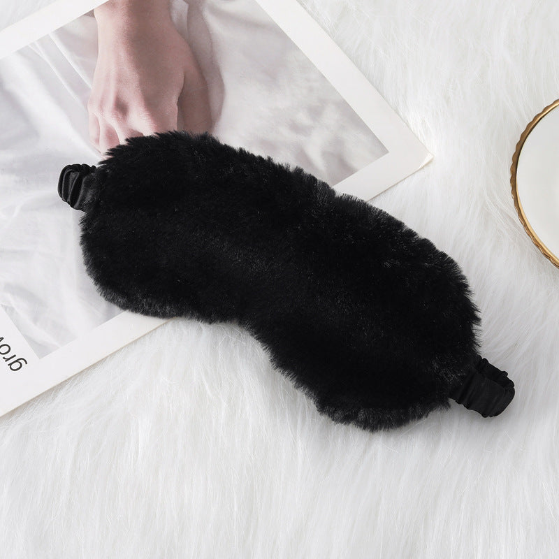 Rabbit Fur Eye Mask Autumn And Winter Comfortable Skin-friendly Artificial Silk Eye Shield Blackout Sleep - Sluxe Fashions
