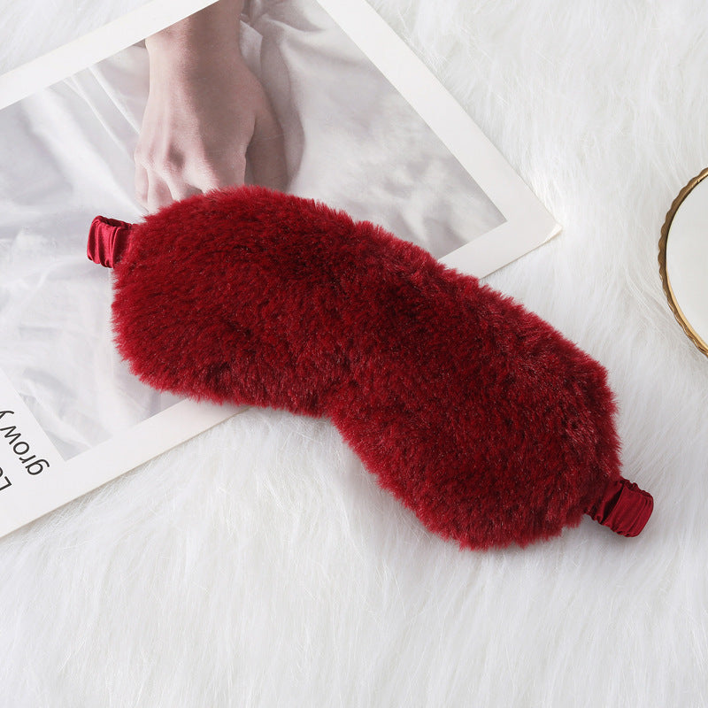 Rabbit Fur Eye Mask Autumn And Winter Comfortable Skin-friendly Artificial Silk Eye Shield Blackout Sleep - Sluxe Fashions