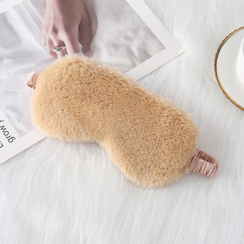 Rabbit Fur Eye Mask Autumn And Winter Comfortable Skin-friendly Artificial Silk Eye Shield Blackout Sleep - Sluxe Fashions