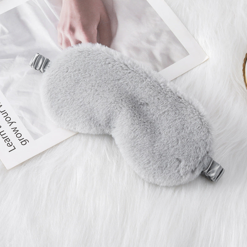Rabbit Fur Eye Mask Autumn And Winter Comfortable Skin-friendly Artificial Silk Eye Shield Blackout Sleep - Sluxe Fashions