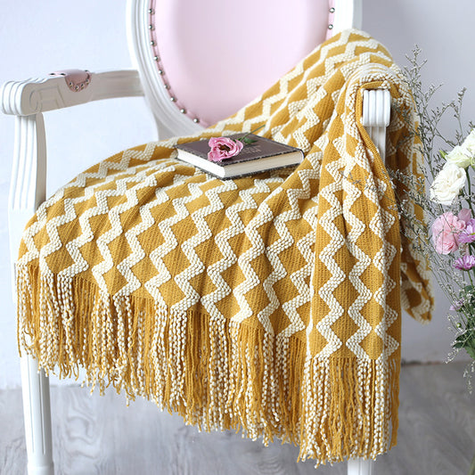 Knitted Wool Blanket Cashmere Blanket - Sluxe Fashions