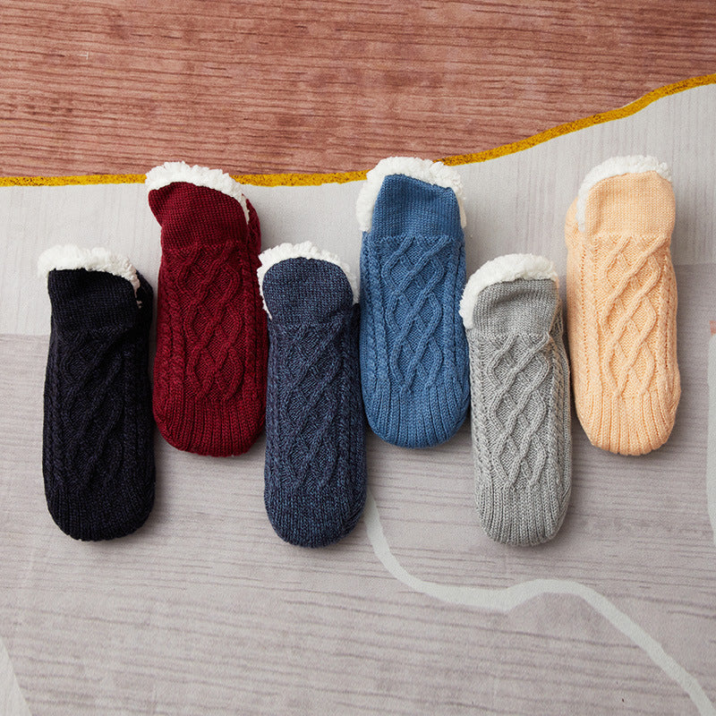 Winter Woolen Socks Women Thicken Warm Home Bedroom Socks Slippers Men Non-slip Foot Warmer Snow Socks Calcetines Mujer - Sluxe Fashions