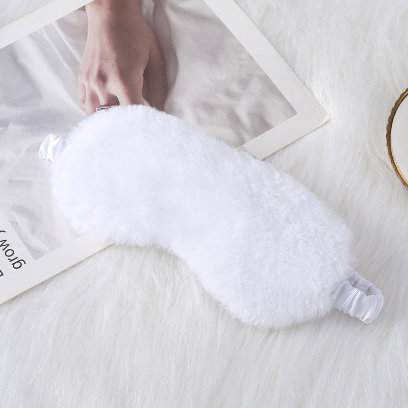 Rabbit Fur Eye Mask Autumn And Winter Comfortable Skin-friendly Artificial Silk Eye Shield Blackout Sleep - Sluxe Fashions