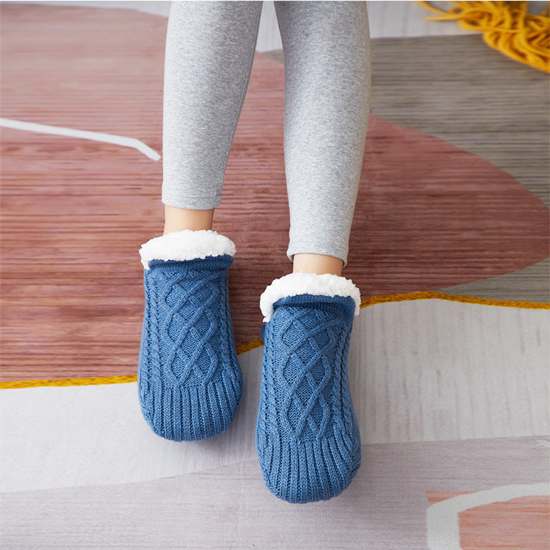 Winter Woolen Socks Women Thicken Warm Home Bedroom Socks Slippers Men Non-slip Foot Warmer Snow Socks Calcetines Mujer - Sluxe Fashions