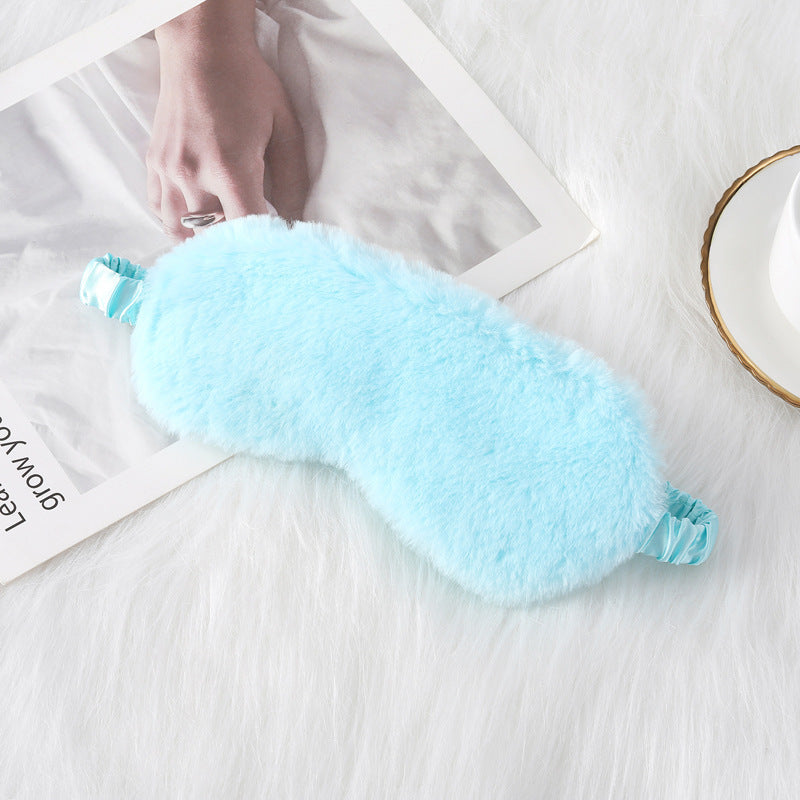 Rabbit Fur Eye Mask Autumn And Winter Comfortable Skin-friendly Artificial Silk Eye Shield Blackout Sleep - Sluxe Fashions