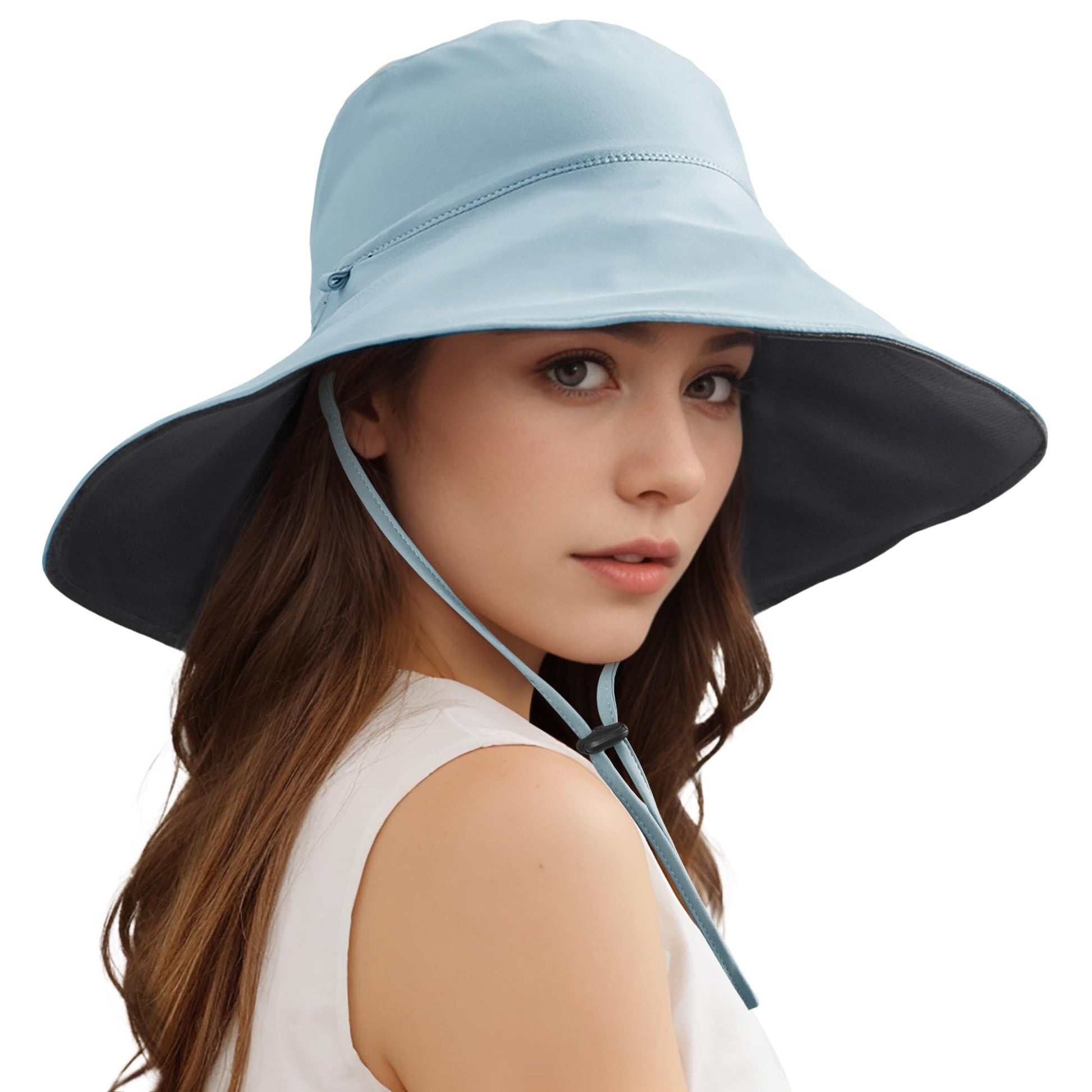 Wide Brim Sun Hats For Women Men, Double Sided Wearing Fishing Hats Cooling Bucket Hat For Beach Hiking Outdoor - Sluxe Global