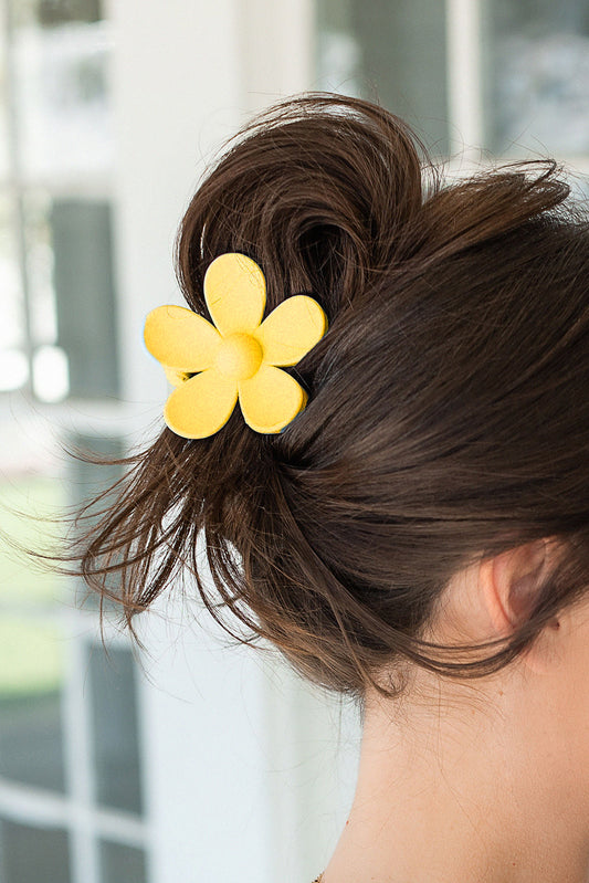 Yellow Flower Small Hair Claw Clip - Sluxe Fashions