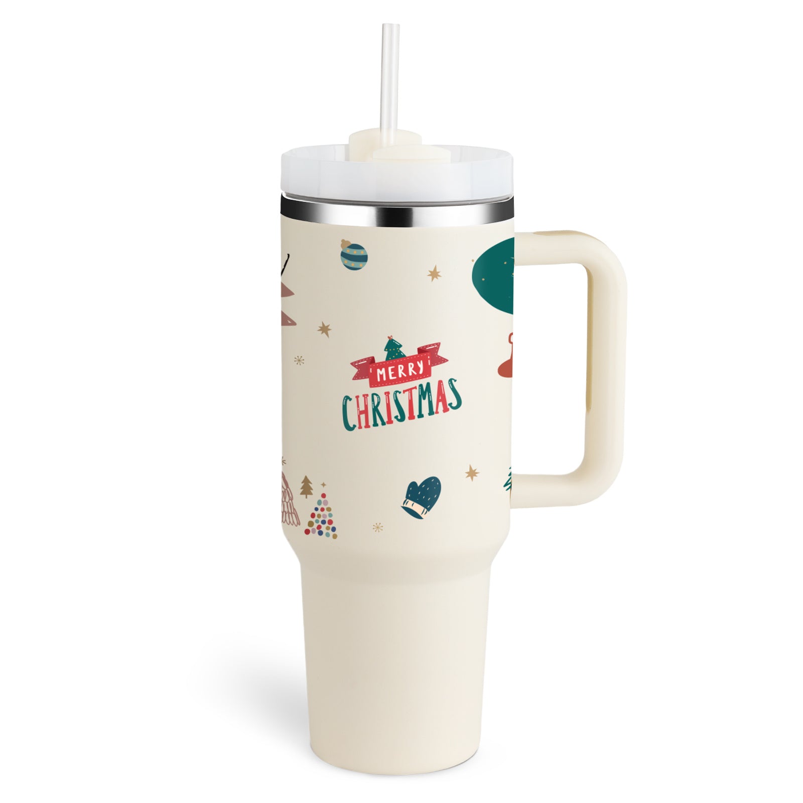 40 Oz Tumbler With Handle Straw Insulated, Stainless Steel Spill Proof Vacuum Coffee Cup Tumbler With Lid Tapered Mug Gifts For Valentine Lover Suitable For Car Gym Office Travel - Sluxe Fashions