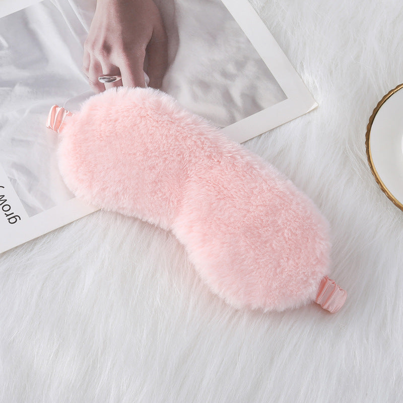 Rabbit Fur Eye Mask Autumn And Winter Comfortable Skin-friendly Artificial Silk Eye Shield Blackout Sleep - Sluxe Fashions