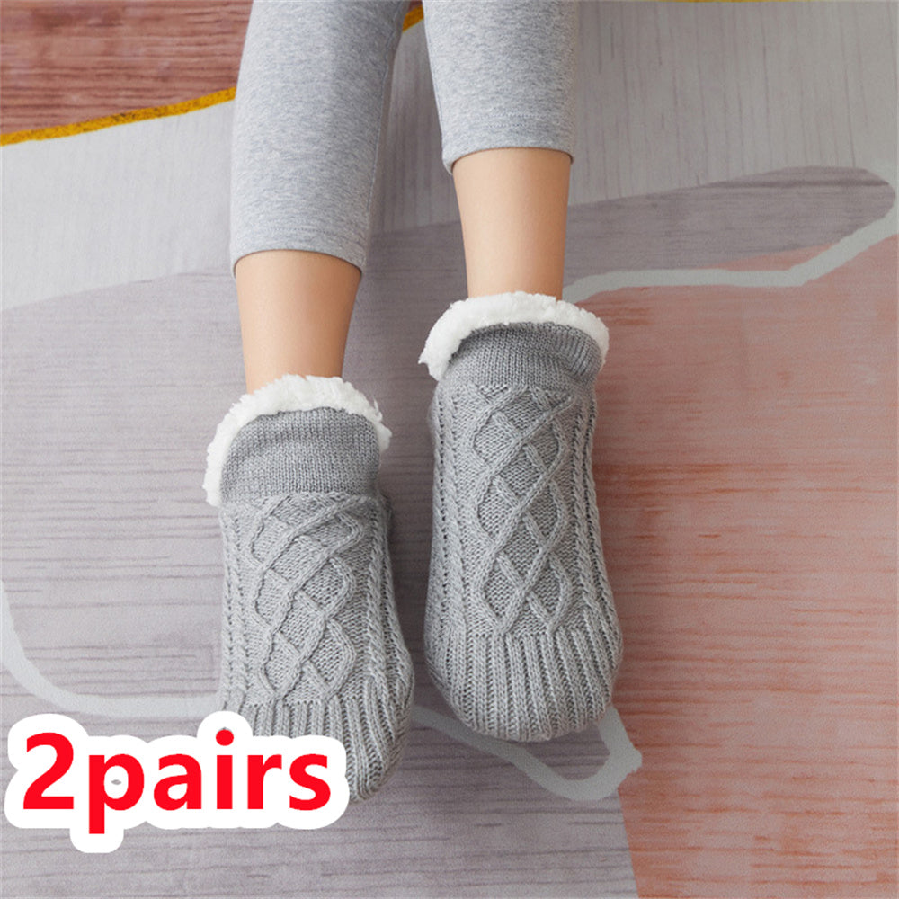 Winter Woolen Socks Women Thicken Warm Home Bedroom Socks Slippers Men Non-slip Foot Warmer Snow Socks Calcetines Mujer - Sluxe Fashions