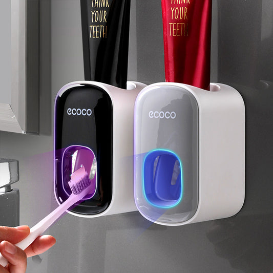 Wall Mounted Automatic Toothpaste Holder Bathroom Accessories Set Dispenser - Sluxe Fashions