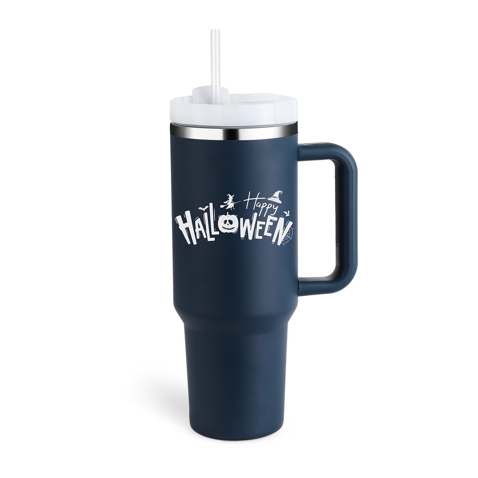 40 Oz Tumbler With Handle Straw Insulated, Stainless Steel Spill Proof Vacuum Coffee Cup Tumbler With Lid Tapered Mug Gifts For Valentine Lover Suitable For Car Gym Office Travel - Sluxe Fashions