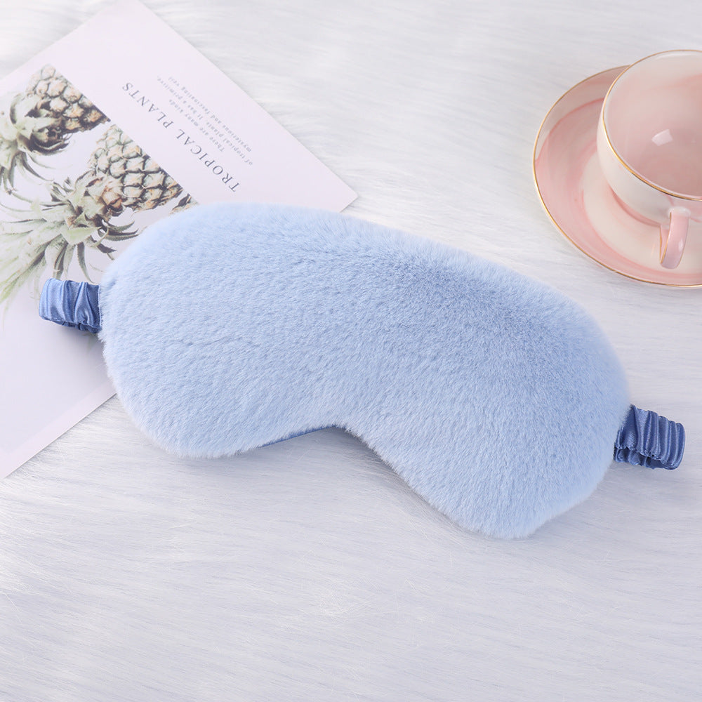 Rabbit Fur Eye Mask Autumn And Winter Comfortable Skin-friendly Artificial Silk Eye Shield Blackout Sleep - Sluxe Fashions