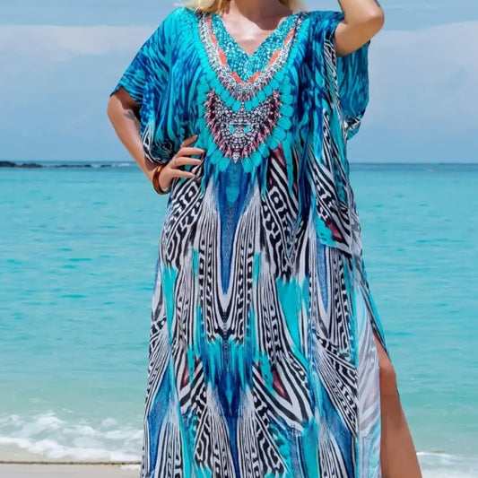 Women's Printed Plus Size Dress - Sluxe Global