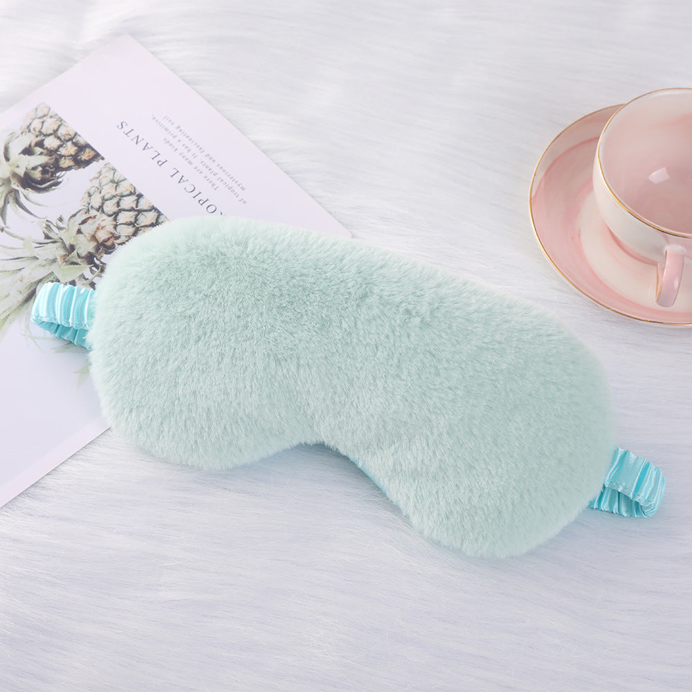 Rabbit Fur Eye Mask Autumn And Winter Comfortable Skin-friendly Artificial Silk Eye Shield Blackout Sleep - Sluxe Fashions