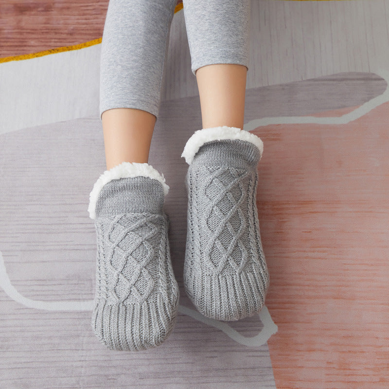 Winter Woolen Socks Women Thicken Warm Home Bedroom Socks Slippers Men Non-slip Foot Warmer Snow Socks Calcetines Mujer - Sluxe Fashions