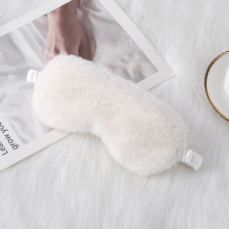 Rabbit Fur Eye Mask Autumn And Winter Comfortable Skin-friendly Artificial Silk Eye Shield Blackout Sleep - Sluxe Fashions