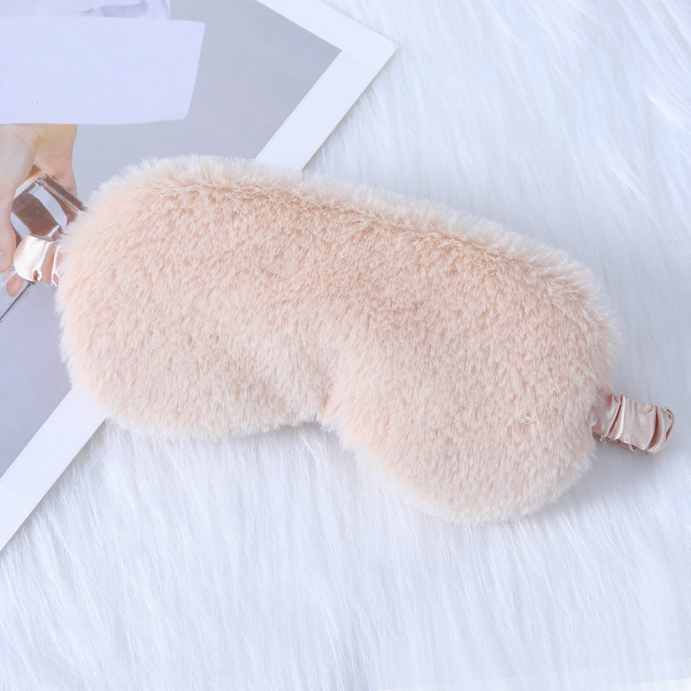 Rabbit Fur Eye Mask Autumn And Winter Comfortable Skin-friendly Artificial Silk Eye Shield Blackout Sleep - Sluxe Fashions