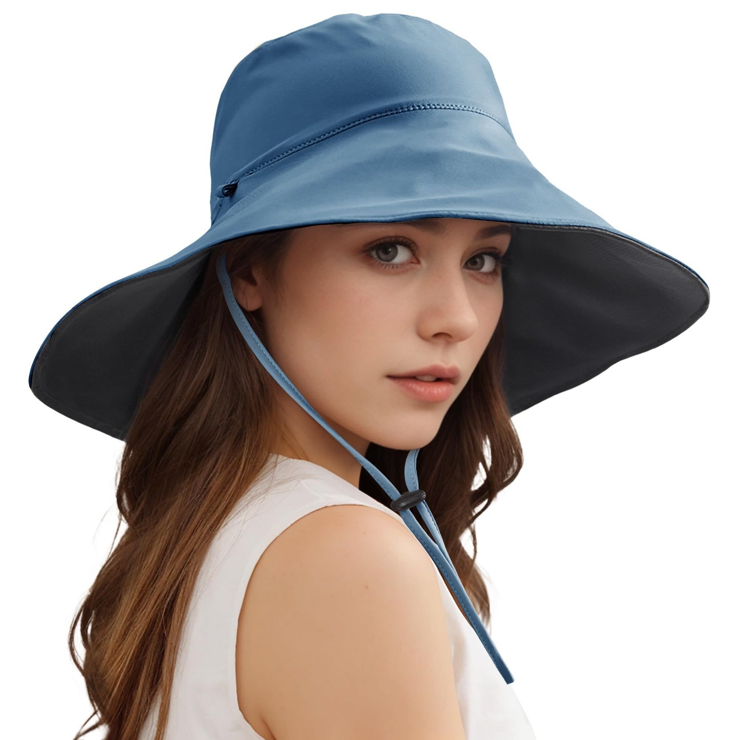 Wide Brim Sun Hats For Women Men, Double Sided Wearing Fishing Hats Cooling Bucket Hat For Beach Hiking Outdoor - Sluxe Global