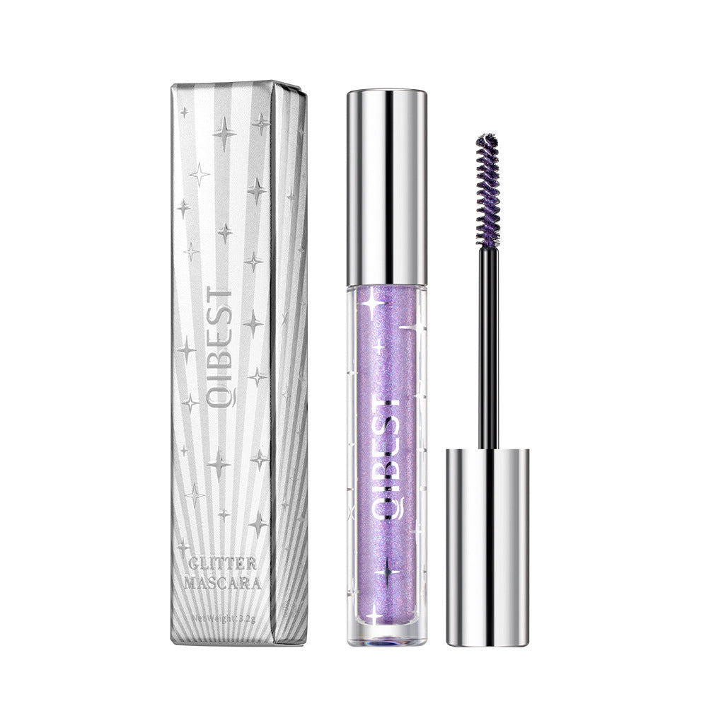 Violet Glitter Lash Mascara Diamond Mascara Thick Shiny Eyelash Curling Extension Makeup Waterproof Fast Dry Sequins Eye Black - Sluxe Fashions