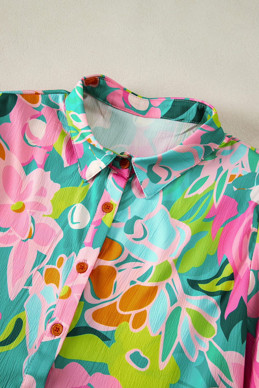 Green Floral Puff Sleeve Buttoned Babydoll Dress - Sluxe Fashions