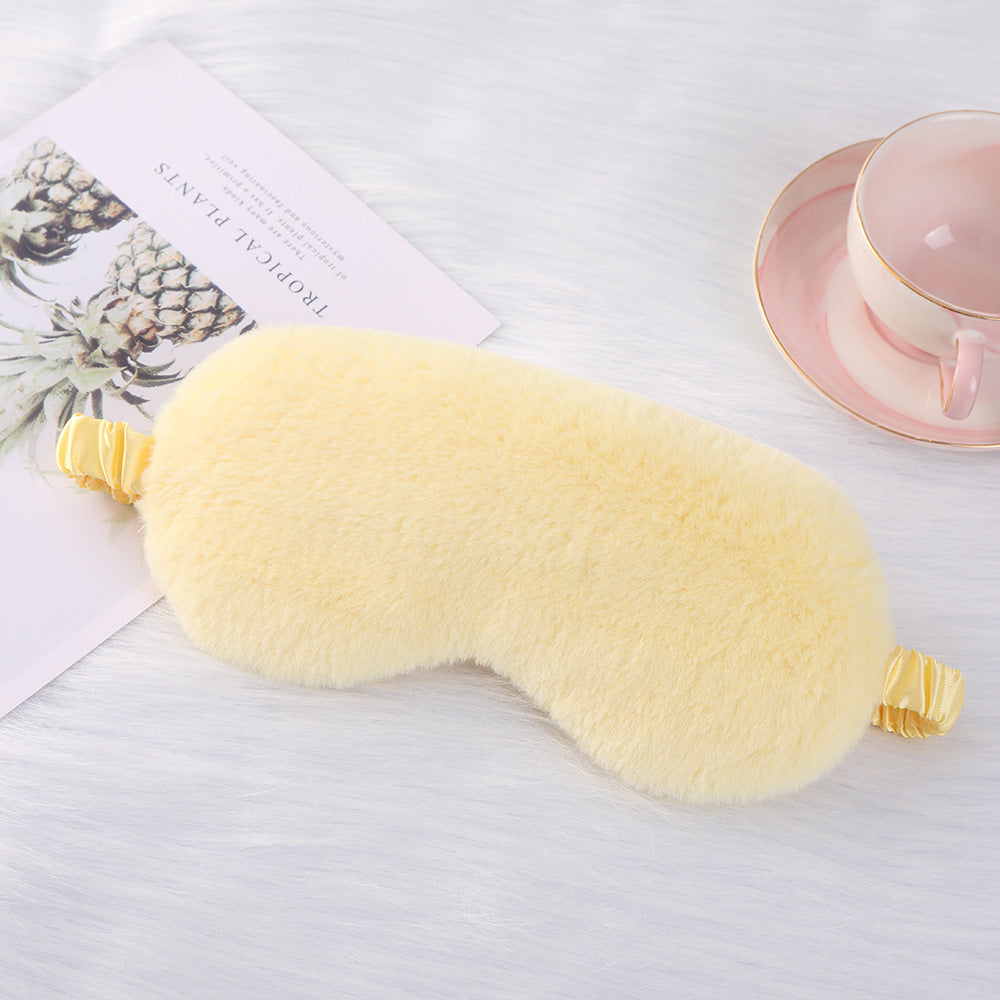 Rabbit Fur Eye Mask Autumn And Winter Comfortable Skin-friendly Artificial Silk Eye Shield Blackout Sleep - Sluxe Fashions