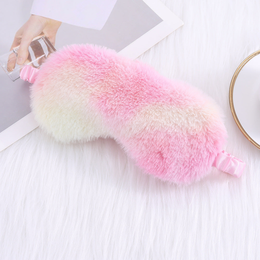 Rabbit Fur Eye Mask Autumn And Winter Comfortable Skin-friendly Artificial Silk Eye Shield Blackout Sleep - Sluxe Fashions