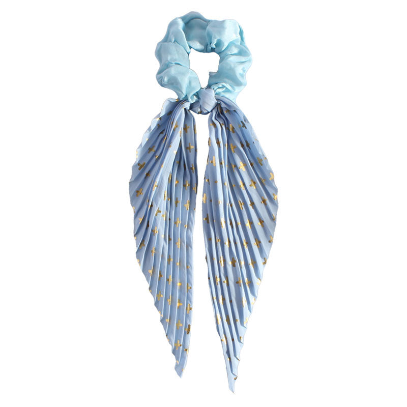 Cute Silk Ponytail Hair Loop Hair Band Hair Accessories Floral Headrope Retro Elastic Printed Hair Rope Women Girl - Sluxe Fashions