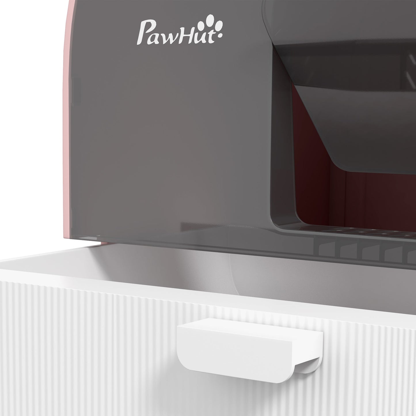 Cat Litter Box with Lid with Scoop and Filter, Pink Sluxe Global